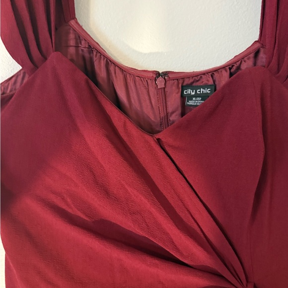 City Chic Deep Red jumpsuit - Picture 4 of 9